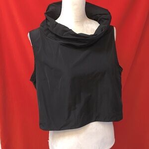 Sun Kim cropped sleeveless top wide neck black parachute small